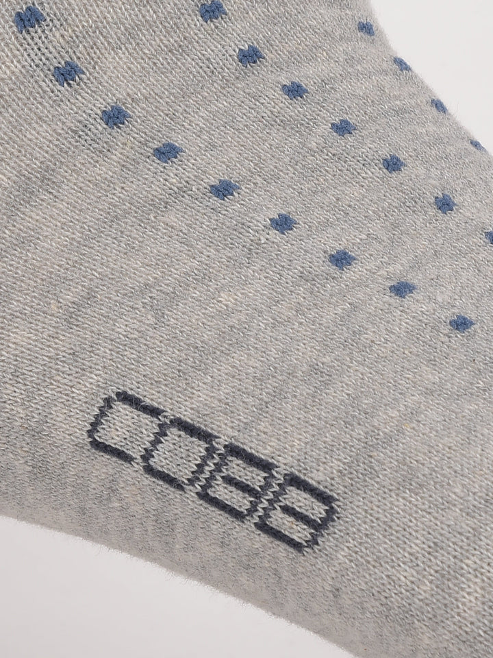 COBB GREY SELF-DESIGN HALF-ANKLE SOCKS