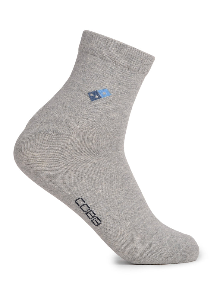 COBB GREY PRINTED HALF-ANKLE SOCKS