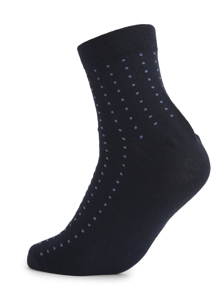 COBB NAVY BLUE SELF-DESIGN HALF-ANKLE SOCKS