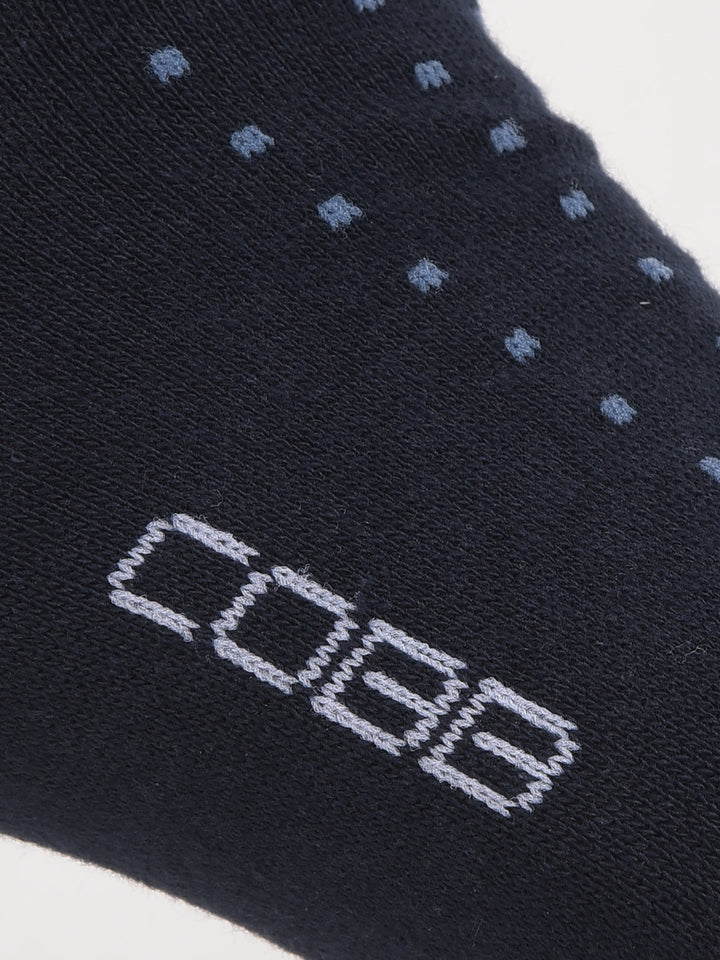 COBB NAVY BLUE SELF-DESIGN HALF-ANKLE SOCKS