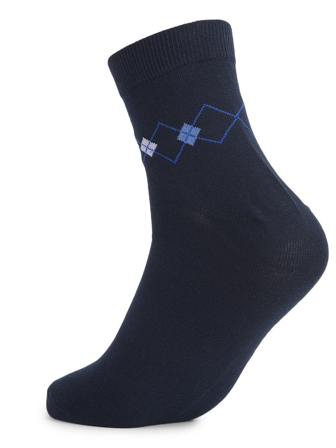 COBB NAVY BLUE PRINTED HALF-ANKLE SOCKS