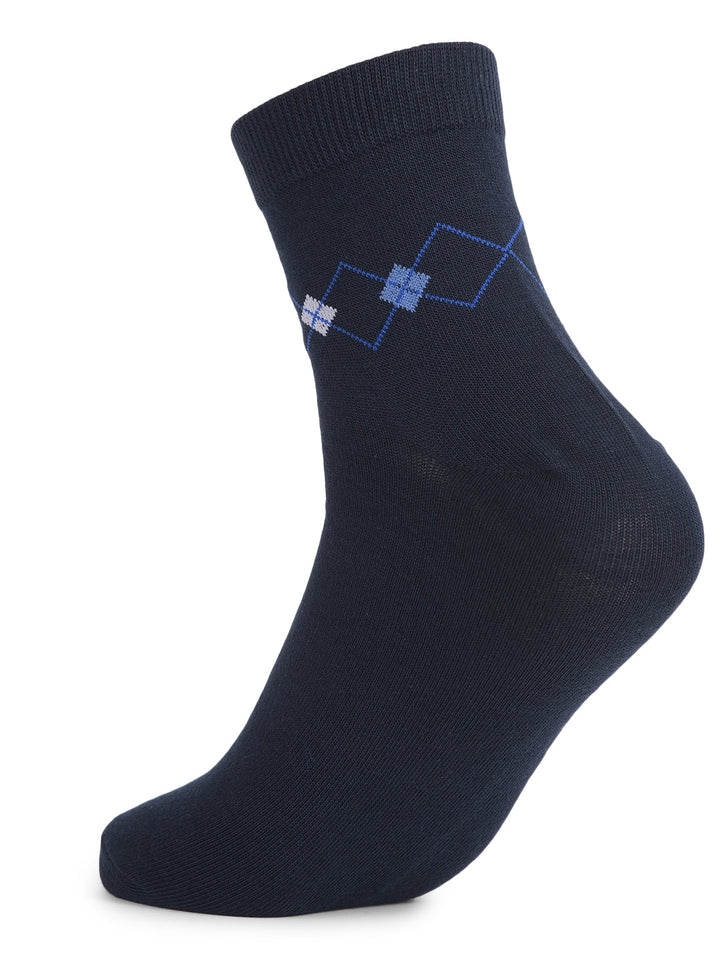 COBB NAVY BLUE PRINTED HALF-ANKLE SOCKS