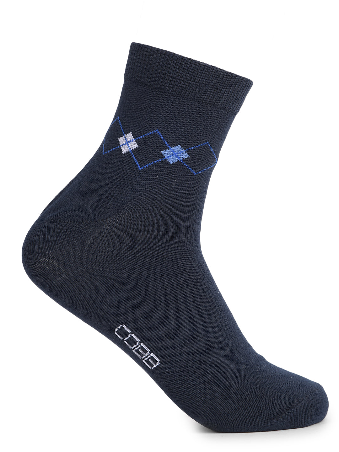COBB NAVY BLUE PRINTED HALF-ANKLE SOCKS