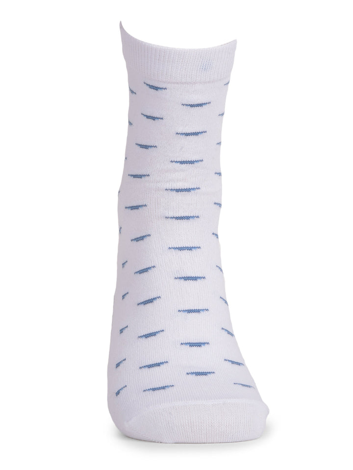 COBB WHITE SELF-DESIGN HALF-ANKLE SOCKS