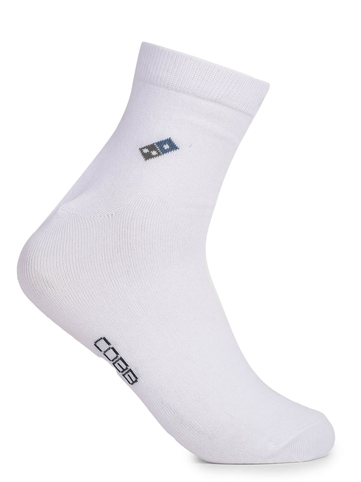 COBB WHITE PRINTED HALF-ANKLE SOCKS
