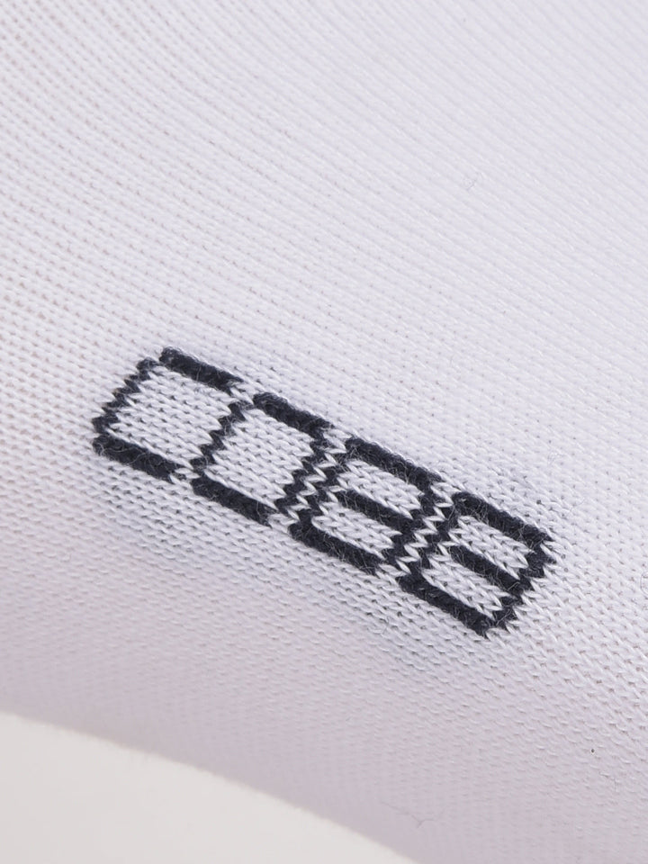 COBB WHITE PRINTED HALF-ANKLE SOCKS