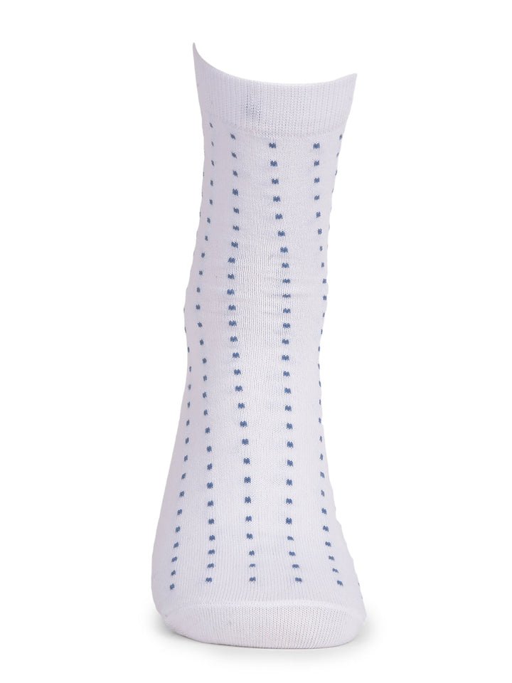 COBB WHITE SELF-DESIGN HALF-ANKLE SOCKS