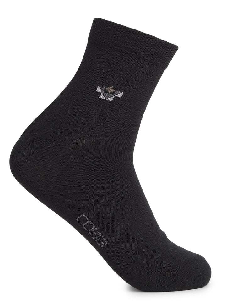 COBB BLACK PRINTED HALF-ANKLE SOCKS