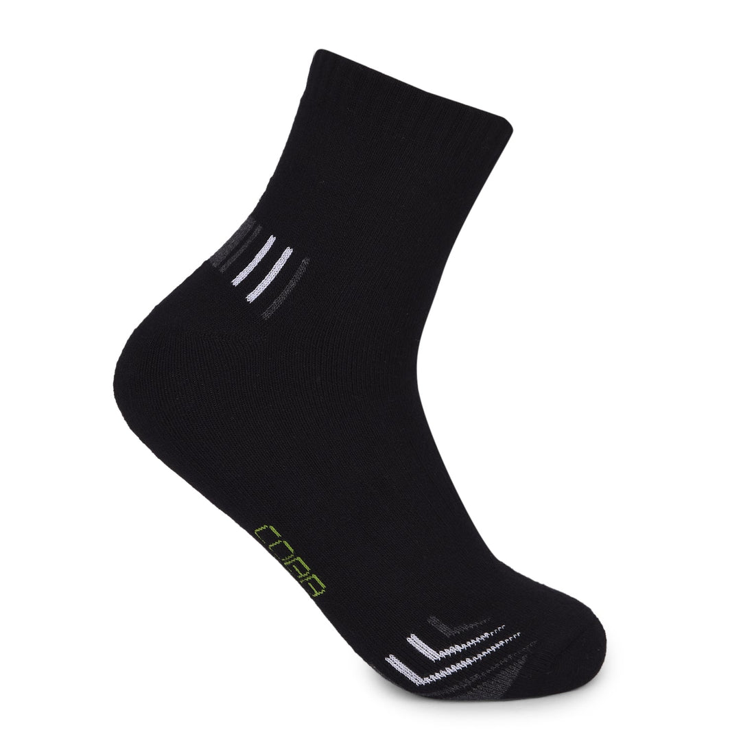 COBB BLACK SELF-DESIGN HALF-ANKLE SOCKS