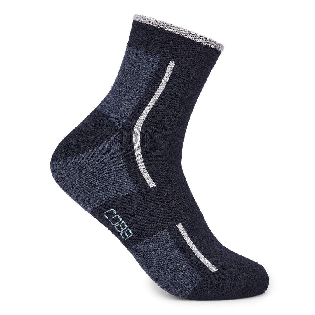 COBB NAVY BLUE COLOR-BLOCK HALF-ANKLE SOCKS