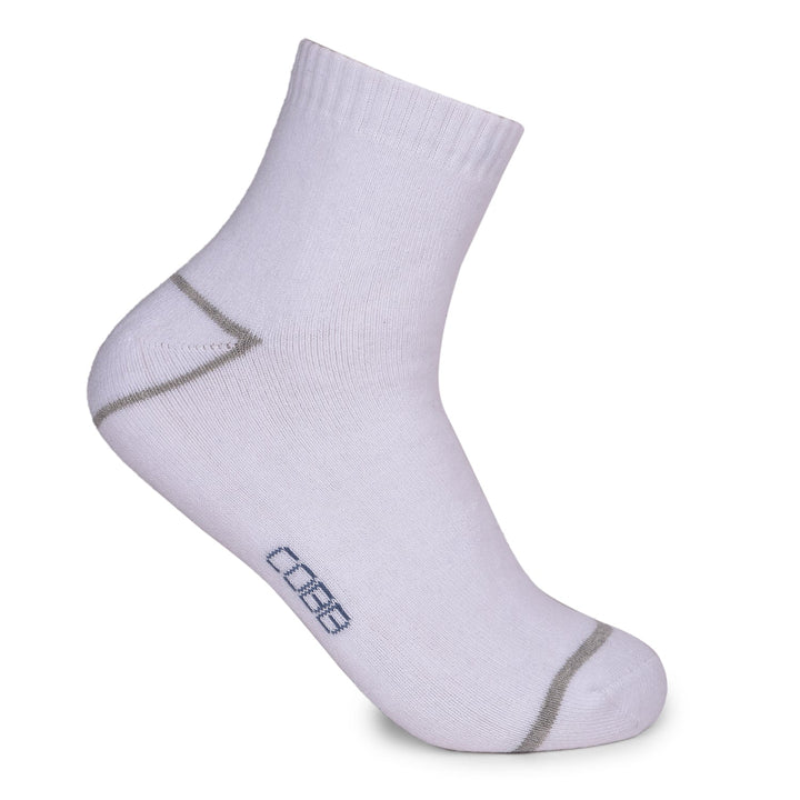 COBB OFF WHITE STRIPED HALF-ANKLE SOCKS