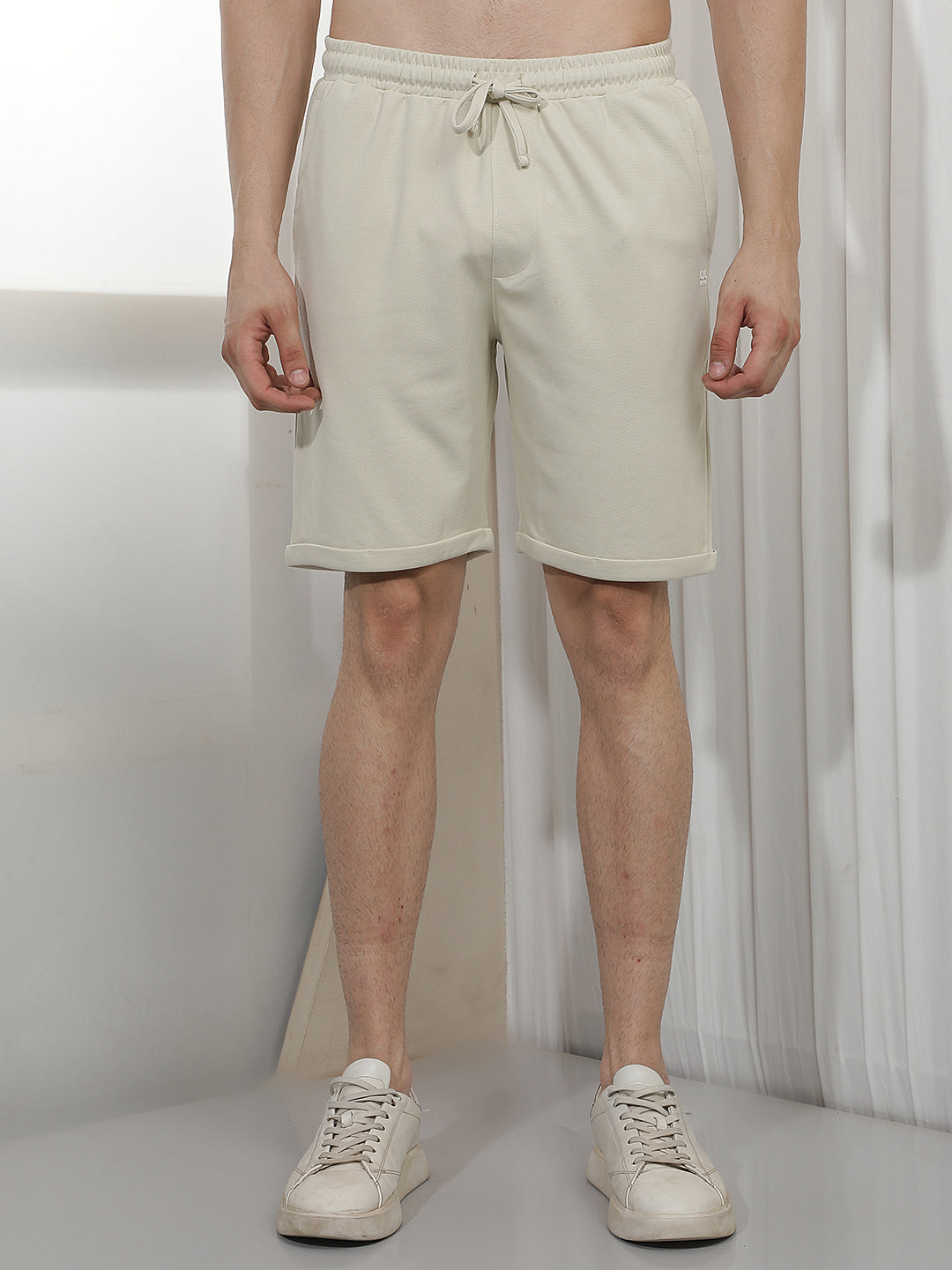 off white self-design shorts