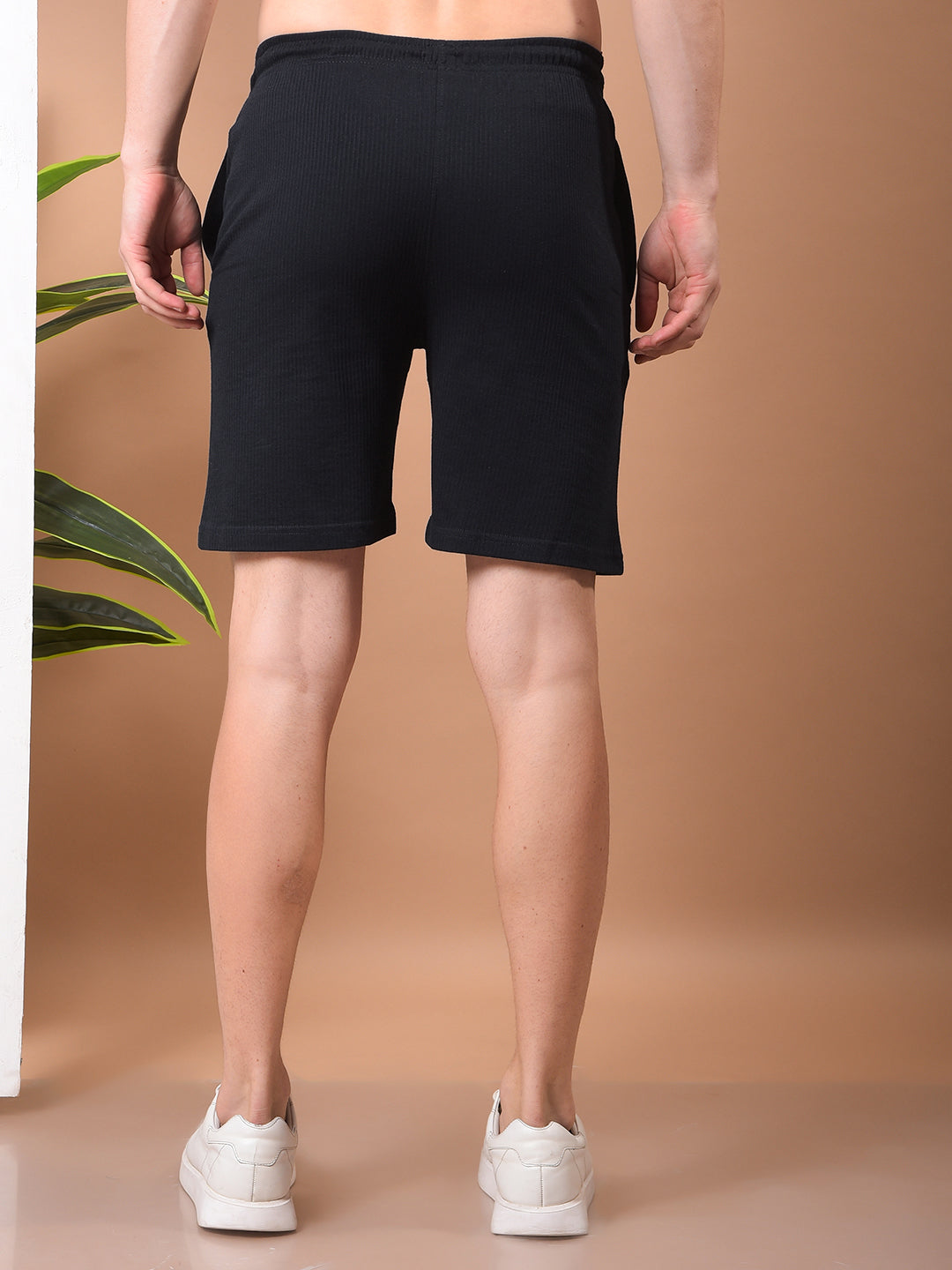 cobb navy blue printed regular-fit shorts