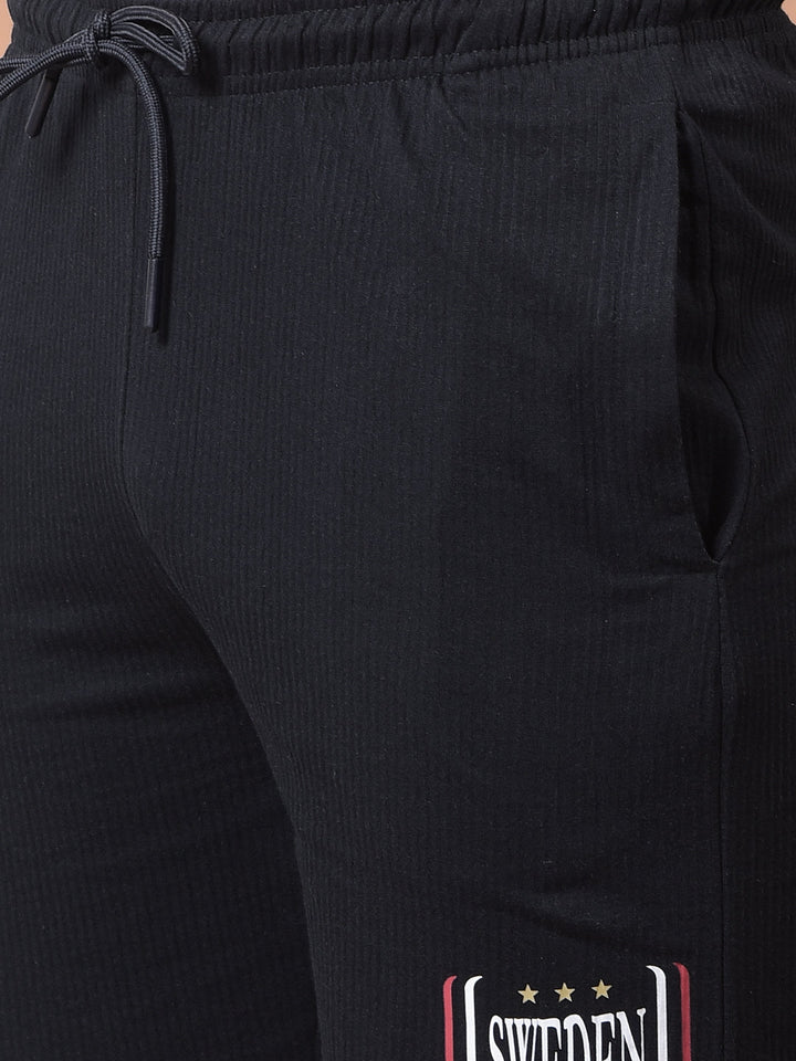 cobb navy blue printed regular-fit shorts