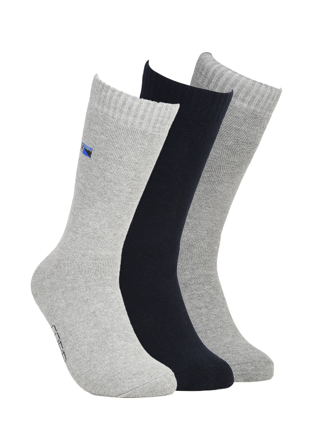 COBB GREY NAVY GREY WHITE PACK OF 3 FULL-LENGTH SOCKS