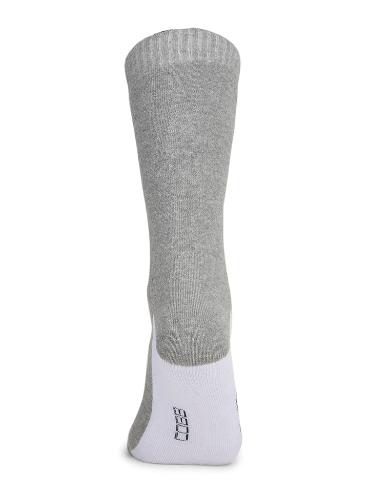 COBB GREY WHITE COLOUR-BLOCK FULL-LENGTH SOCKS