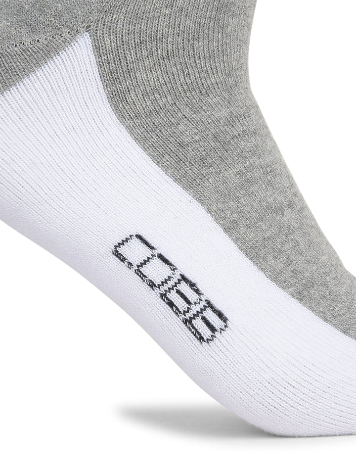 COBB GREY WHITE COLOUR-BLOCK FULL-LENGTH SOCKS