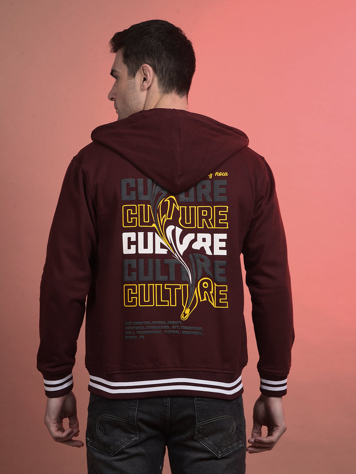 cobb wine printed zip-up hoodie