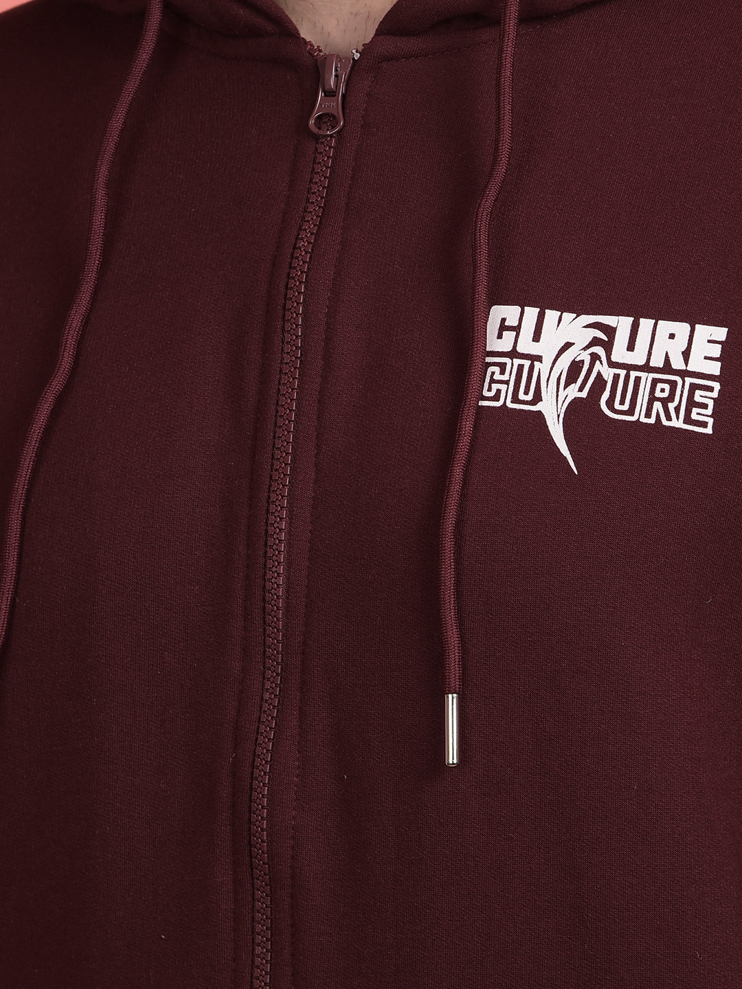 cobb wine printed zip-up hoodie