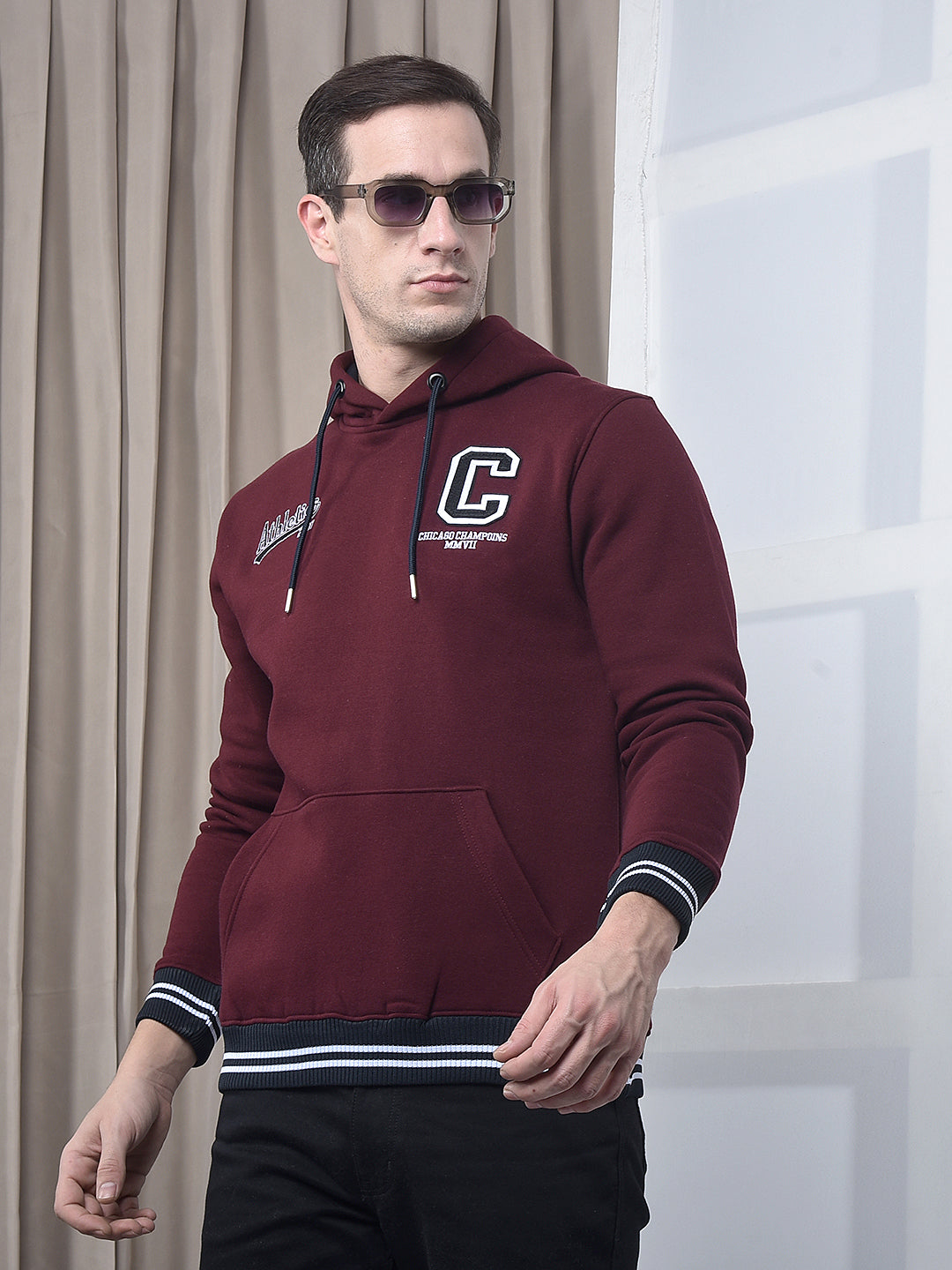 cobb red printed classic hoodie