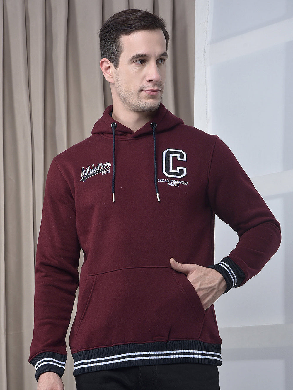 cobb red printed classic hoodie