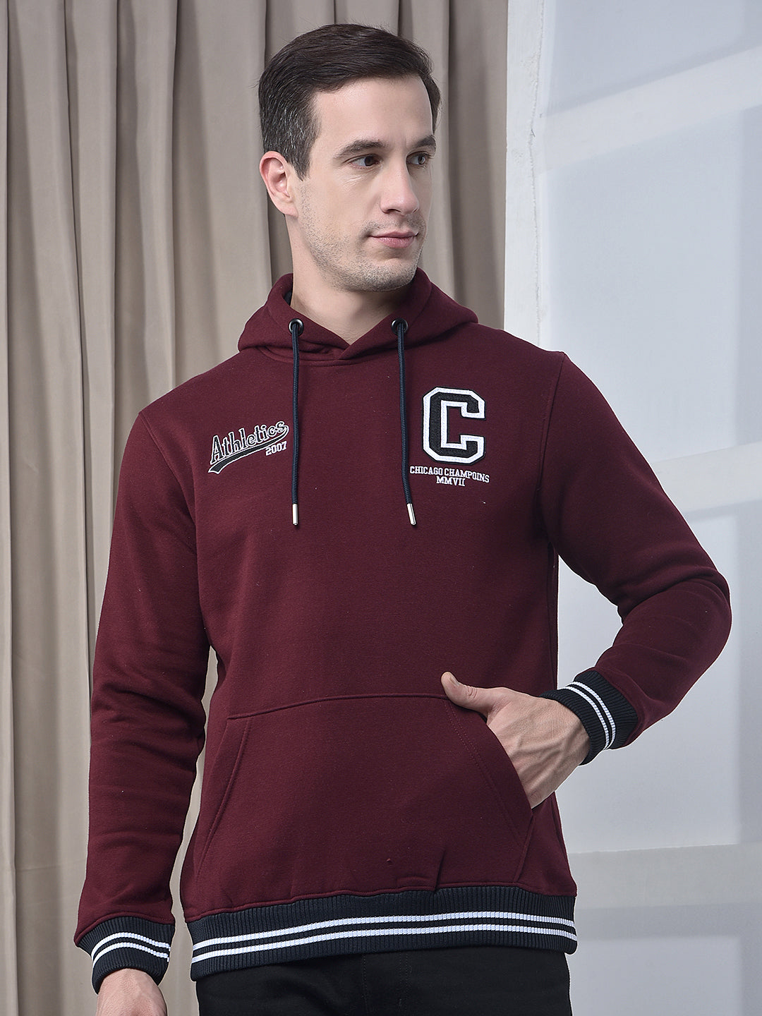 cobb red printed classic hoodie