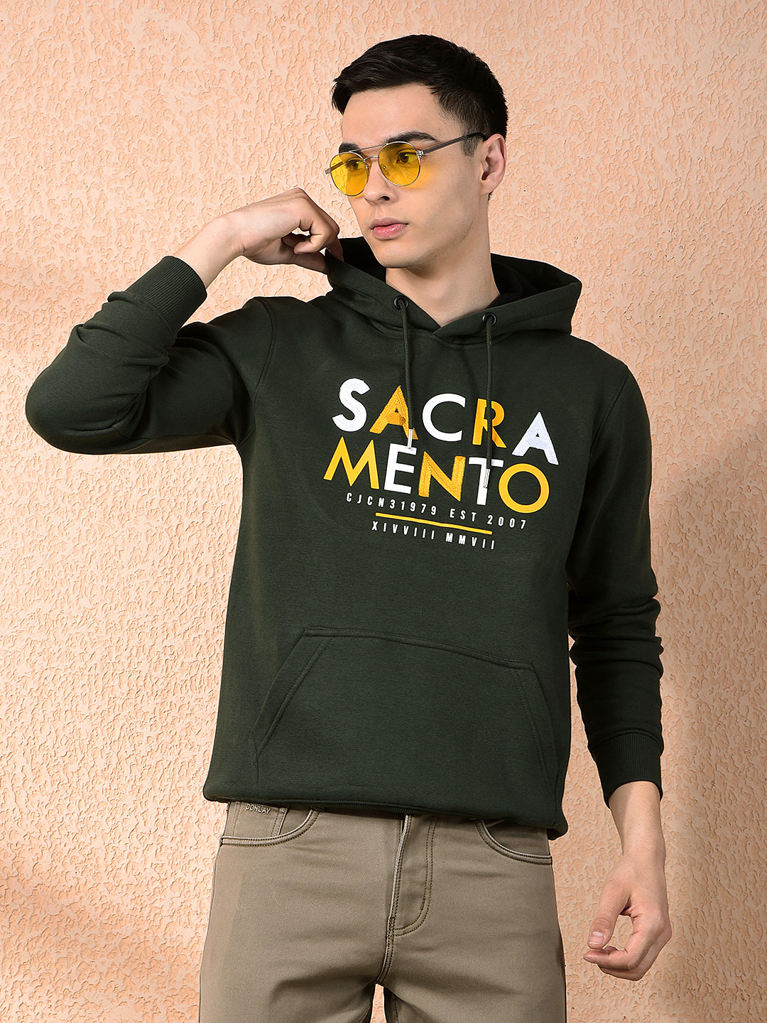 cobb olive printed classic hoodie