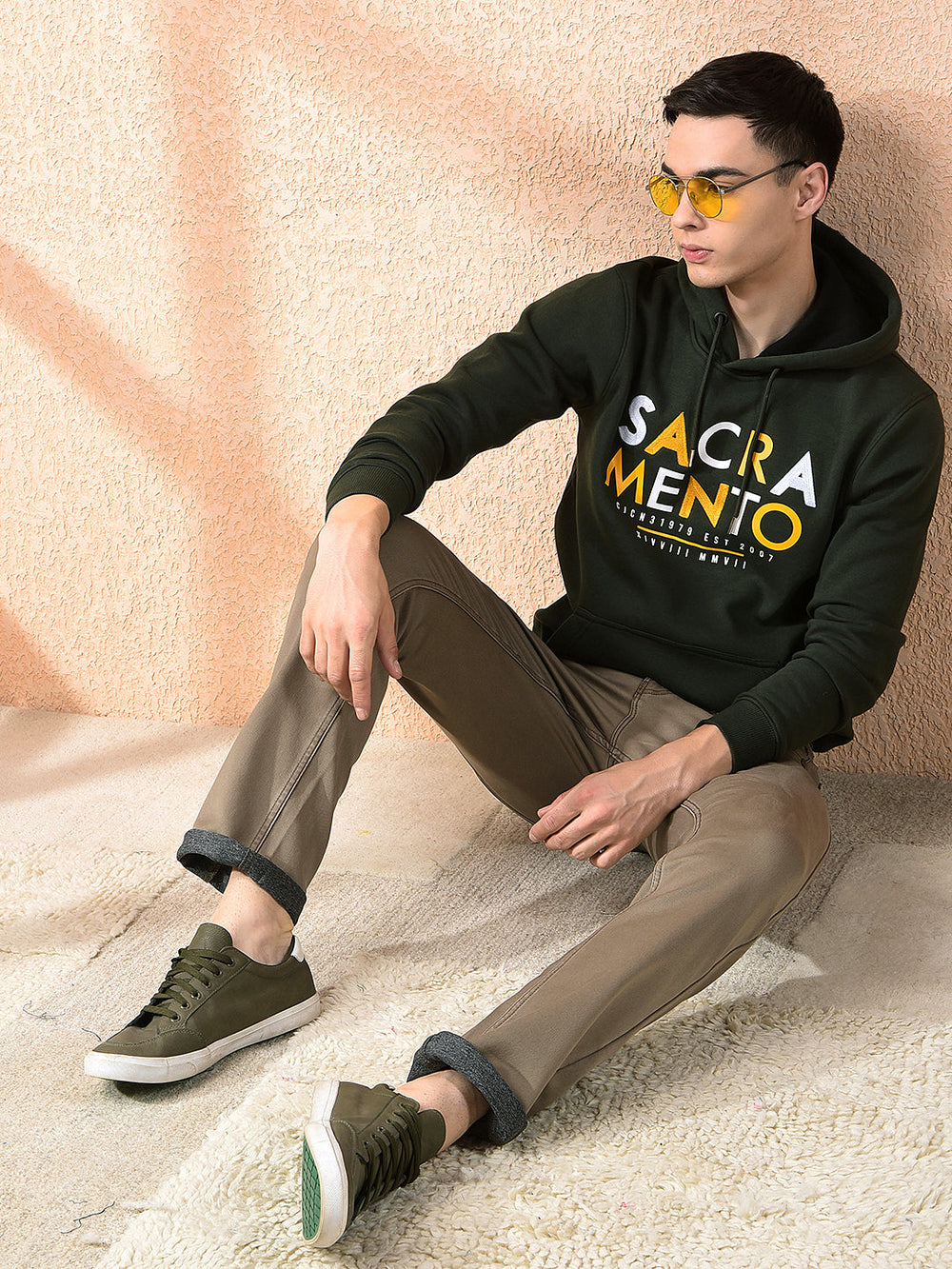 cobb olive printed classic hoodie