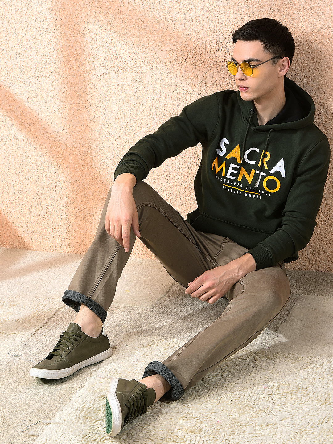 cobb olive printed classic hoodie