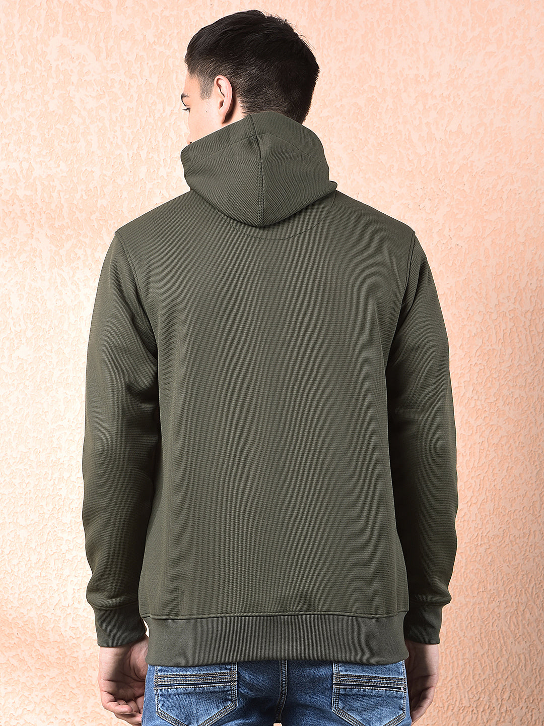 cobb solid olive zip-up hooded sweatshirt