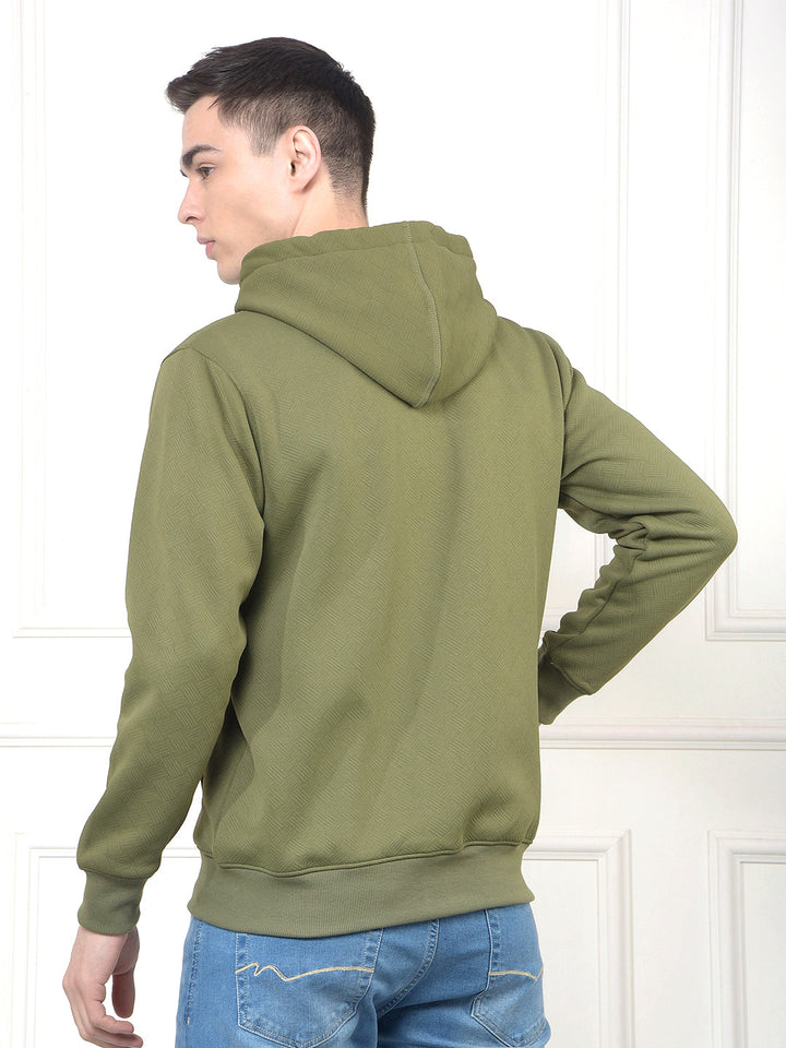 cobb green self-design zip-up hoodie