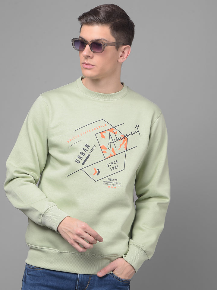 COBB SEA GREEN PRINTED ROUND NECK SWEATSHIRT