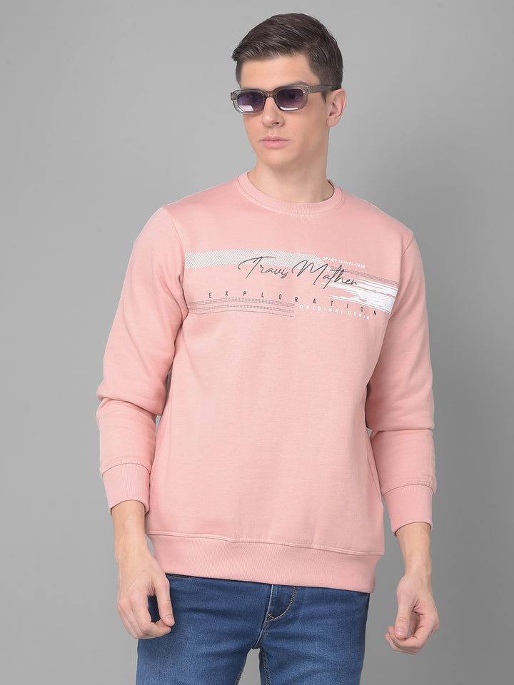 COBB MAUVE PRINTED ROUND NECK SWEATSHIRT