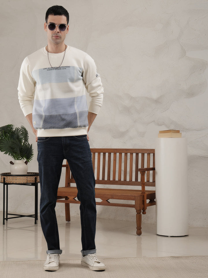 COBB CREAM PRINTED ROUND NECK SWEATSHIRT