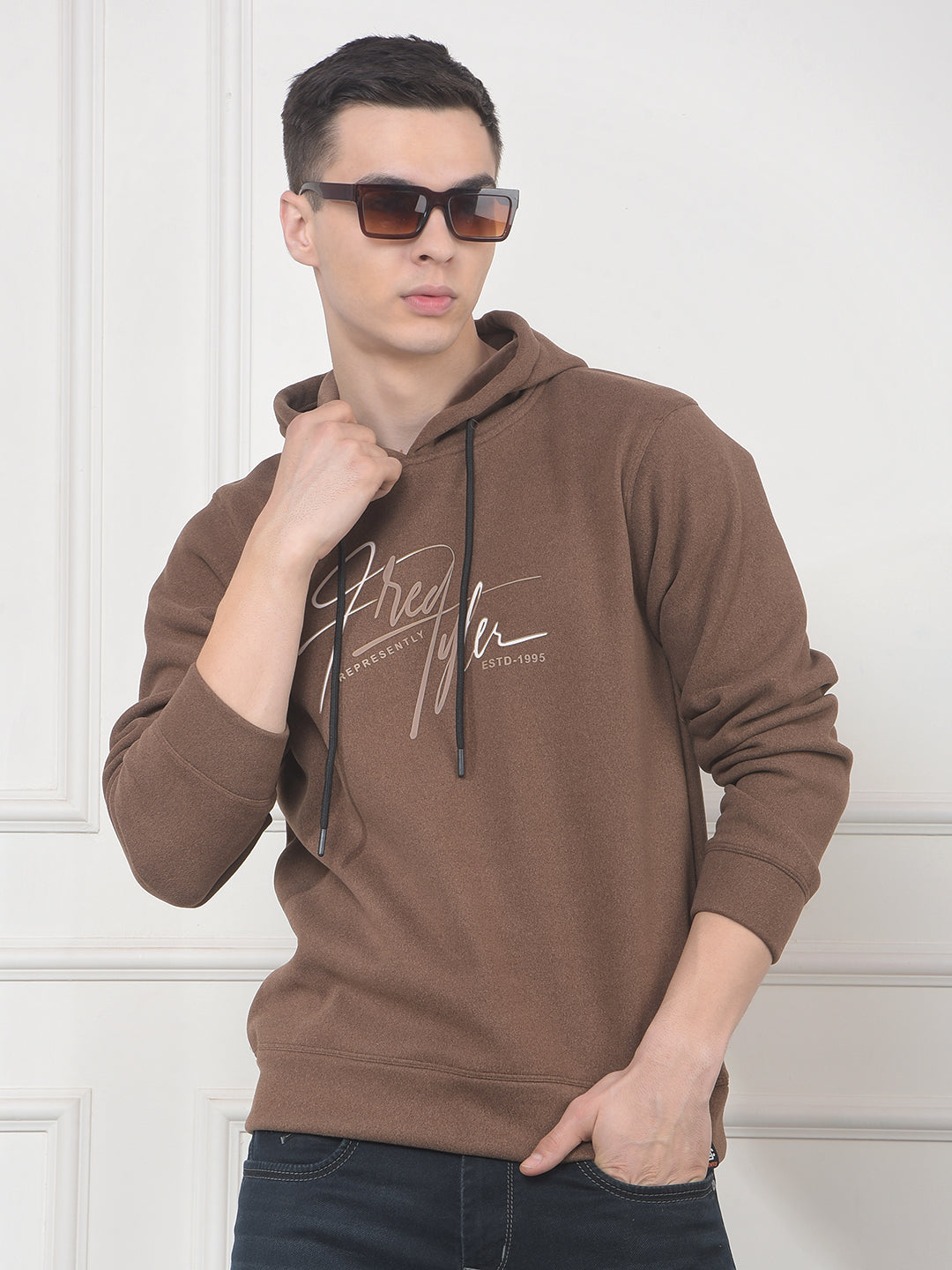 cobb brown printed classic hoodie