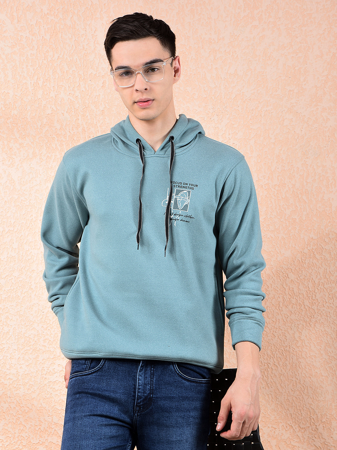 cobb sea green printed classic hoodie