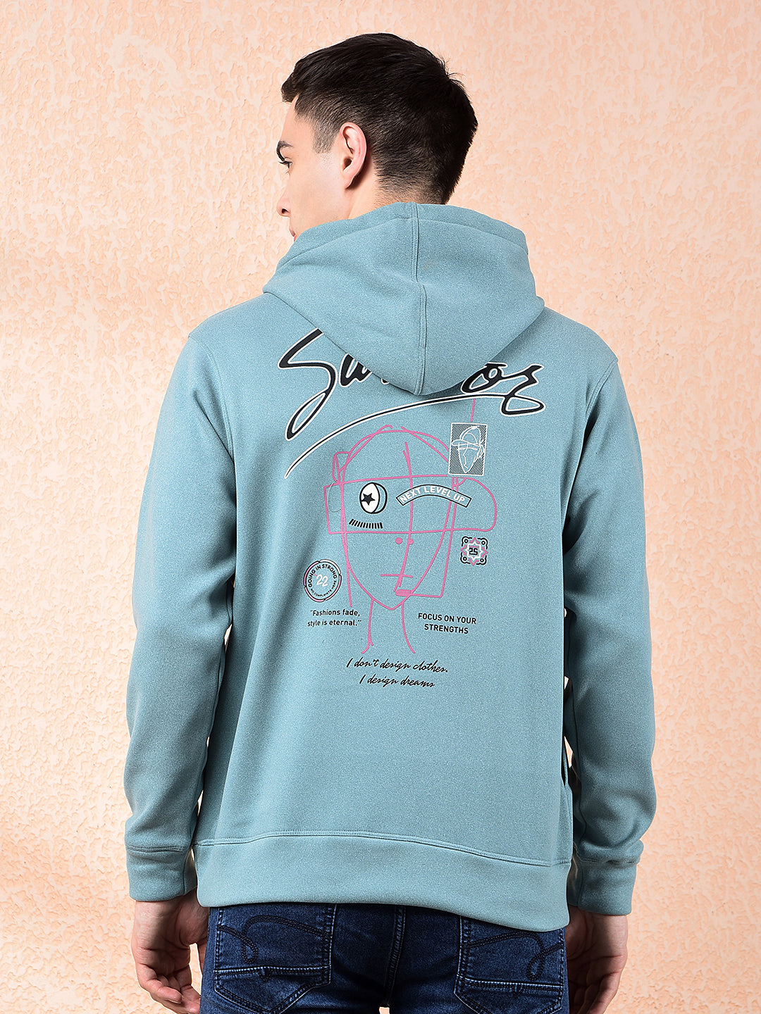 cobb sea green printed classic hoodie