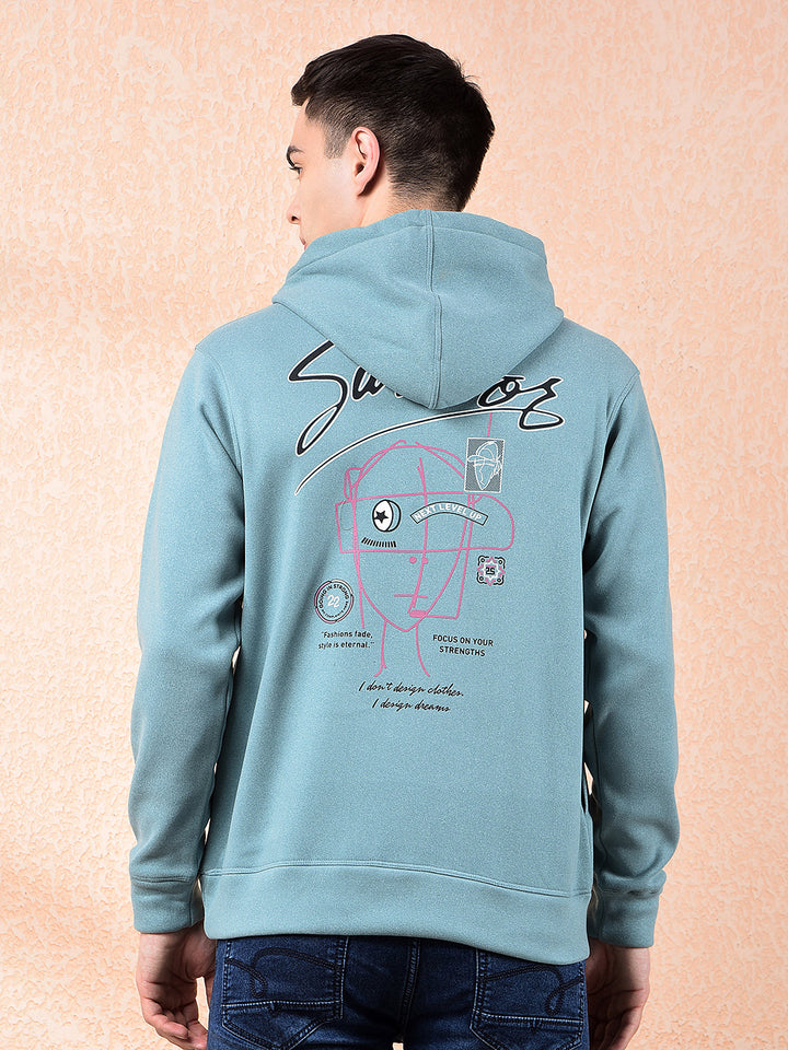 cobb sea green printed classic hoodie