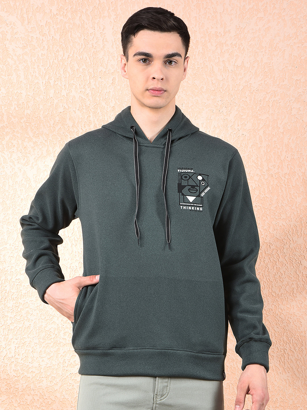 cobb bottle green printed classic hoodie