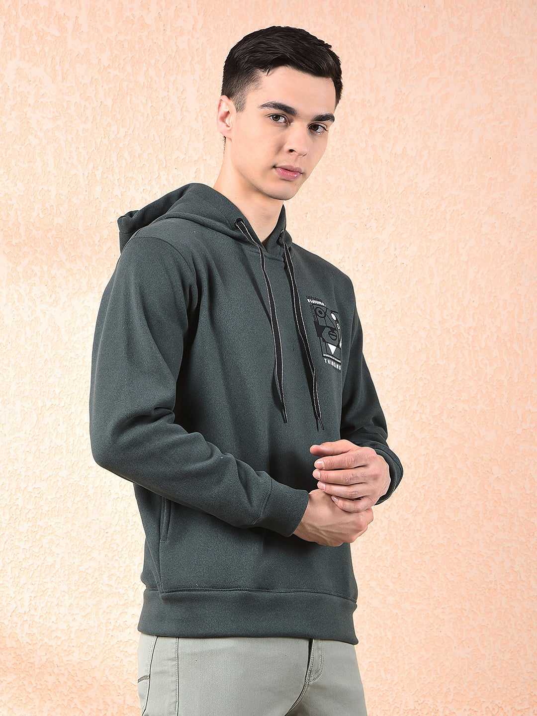 COBB BOTTLE GREEN PRINTED CLASSIC HOODIE