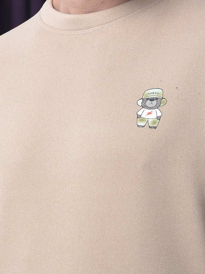 COBB SOLID BEIGE ROUND NECK SWEATSHIRT