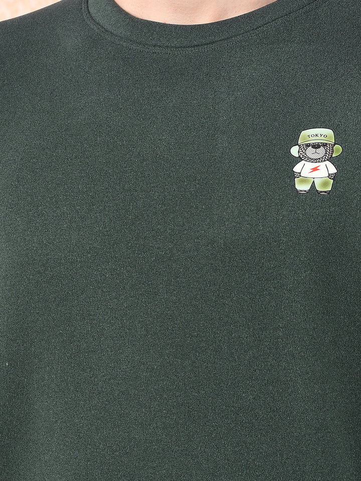 COBB SOLID BOTTLE GREEN ROUND NECK SWEATSHIRT