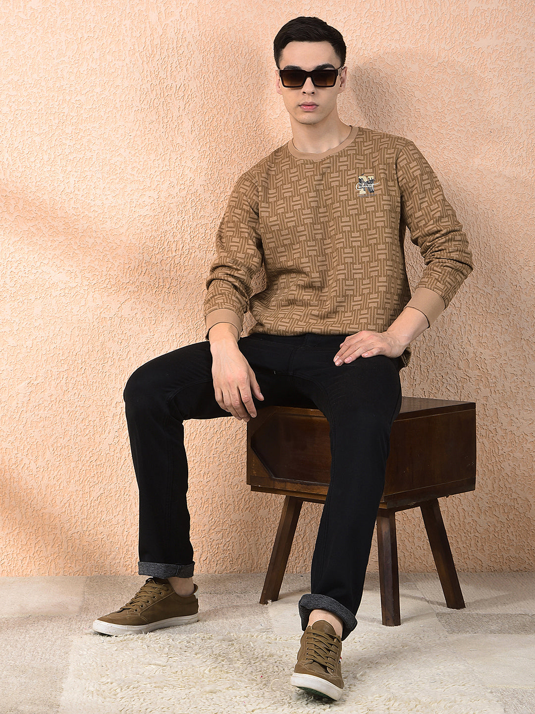 COBB BROWN PRINTED ROUND NECK SWEATSHIRT