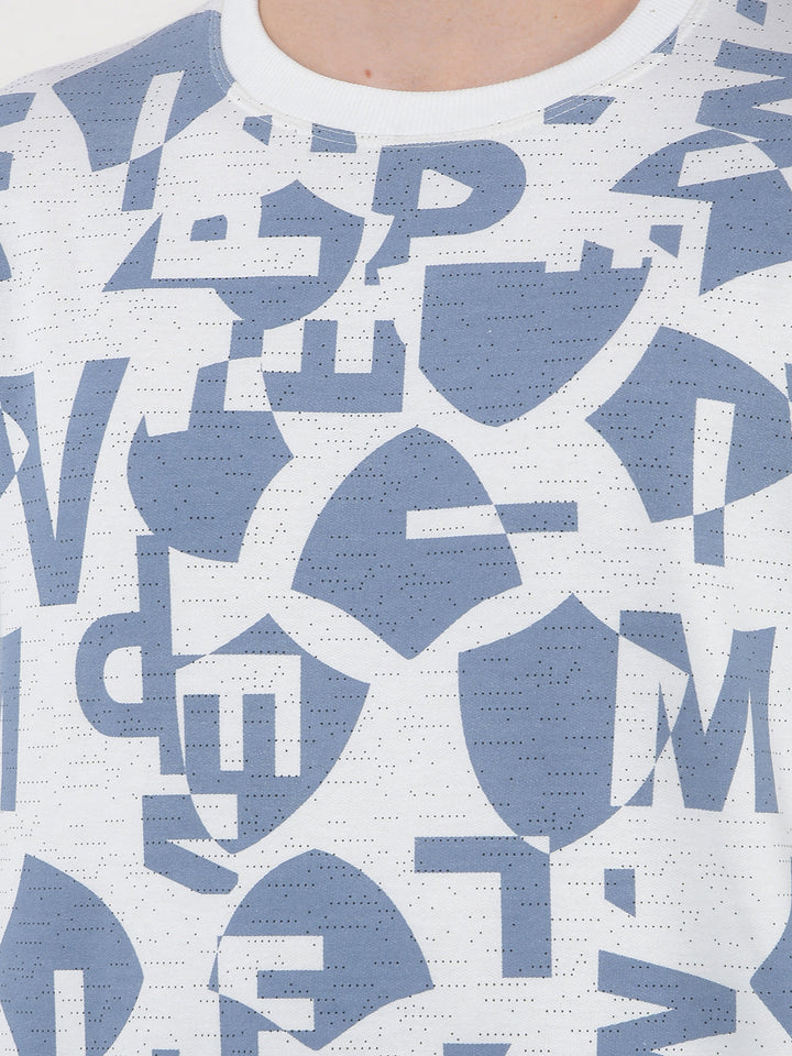 COBB WHITE PRINTED ROUND NECK SWEATSHIRT