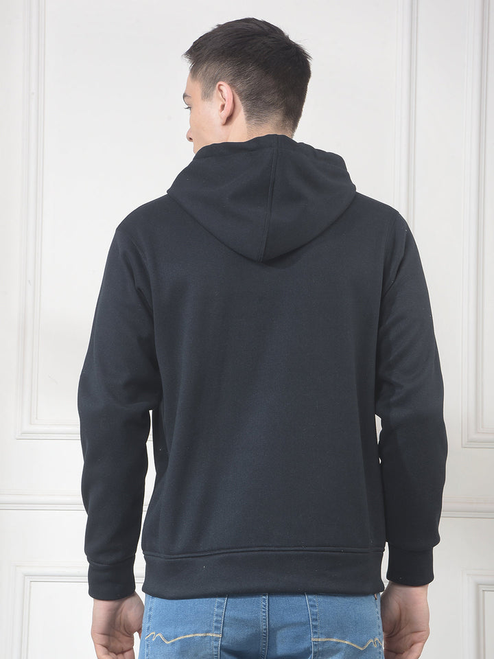 cobb navy blue printed zip-up hoodie