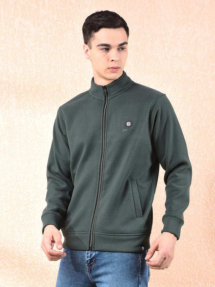 COBB SOLID GREEN ZIP-UP SWEATSHIRT