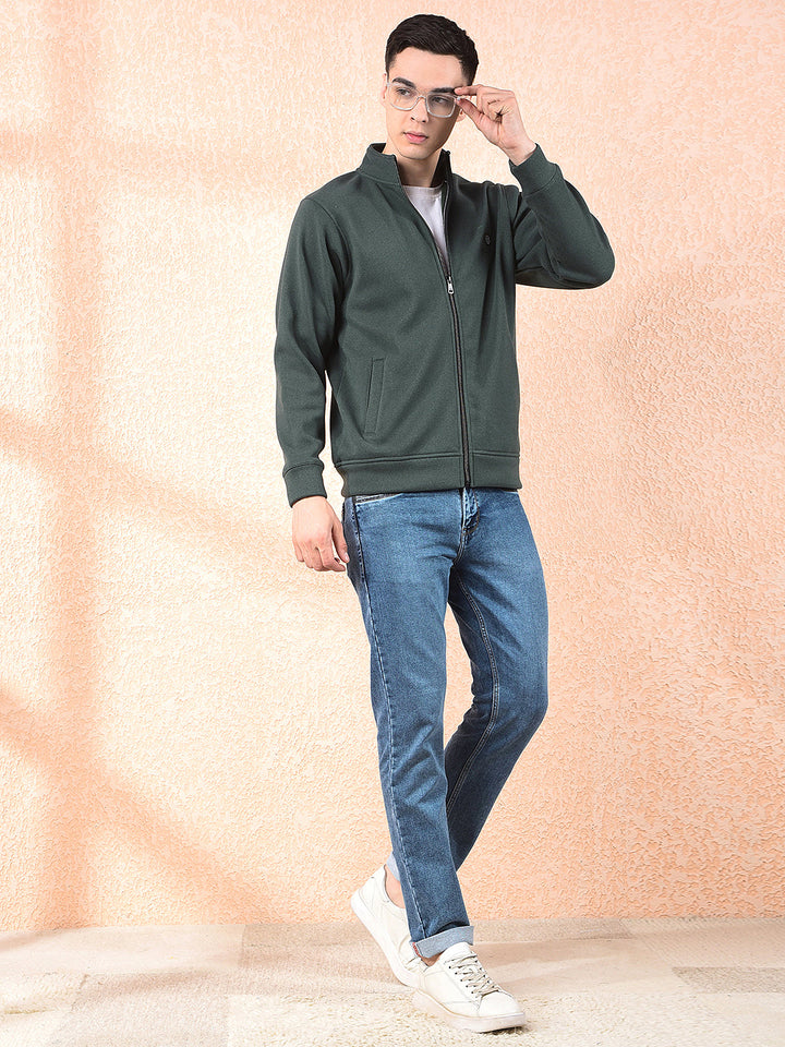 COBB SOLID GREEN ZIP-UP SWEATSHIRT