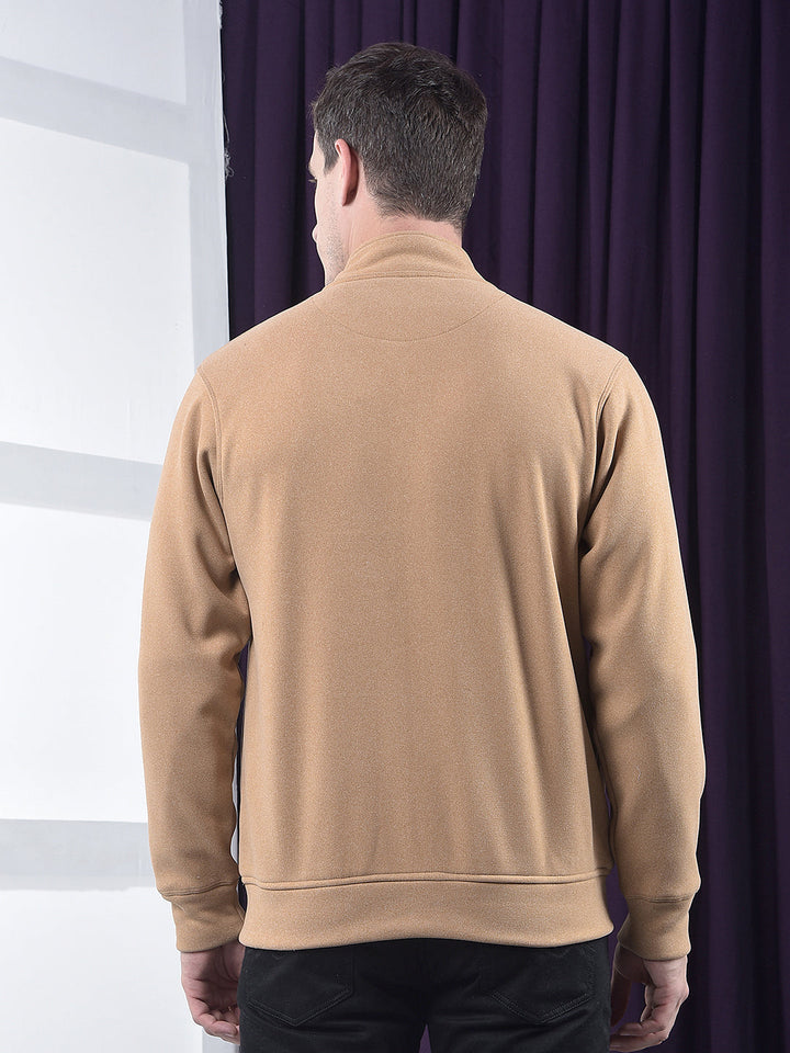 cobb solid tan zip-up sweatshirt