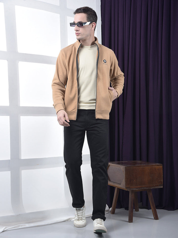 COBB SOLID TAN ZIP-UP SWEATSHIRT