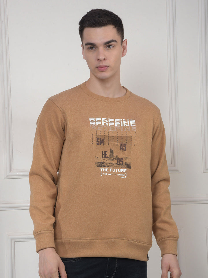 cobb rust printed round neck sweatshirt